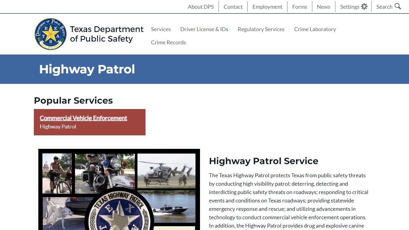 Highway Patrol | Department of Public Safety