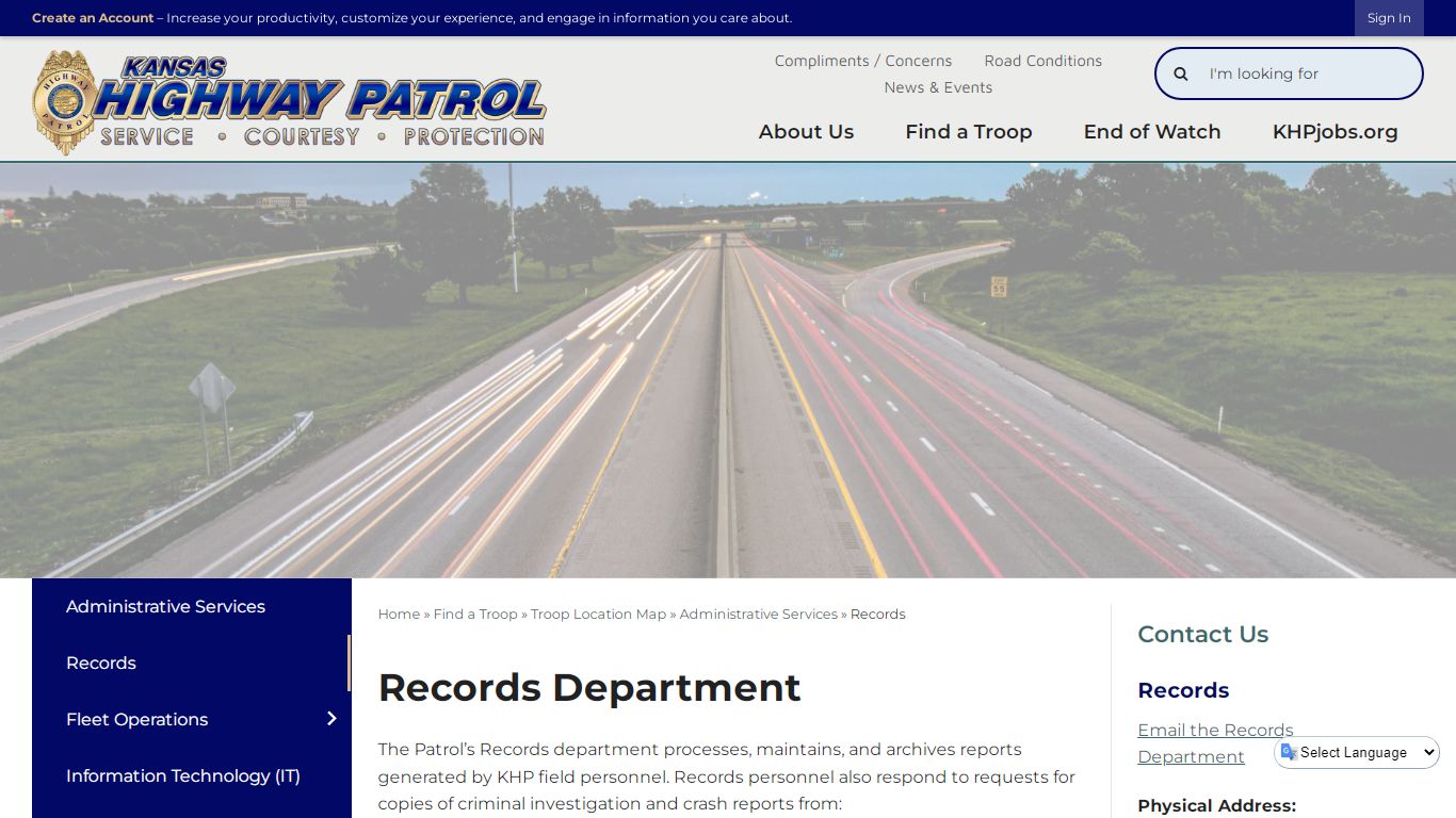 Records | Kansas Highway Patrol, KS